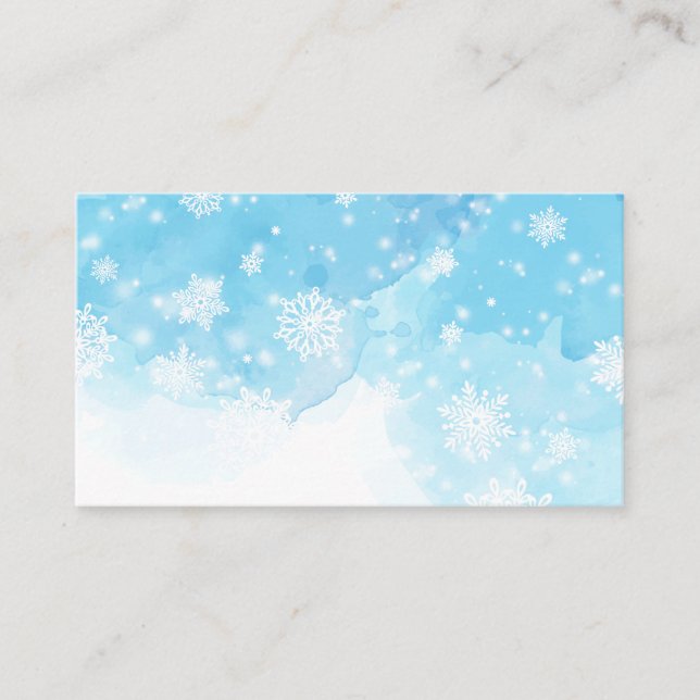 Tarjeta De Mesa Nieve de invierno moderna | Día festivo (Anverso)