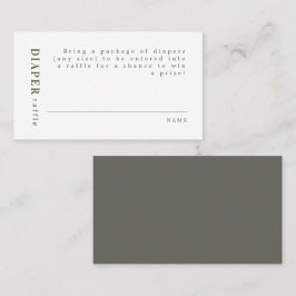 Tarjeta De Mesa NINA Modern Minimal Sage Green Diaper Raffle