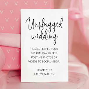 Tarjeta De Mesa No hay fotos de los medios sociales sin Boda