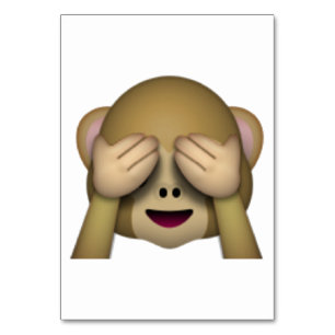 Tarjeta De Mesa No ver Mono Malvado - Emoji