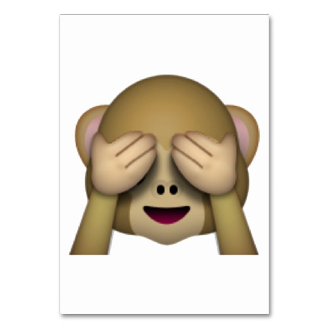 Tarjeta De Mesa No ver Mono Malvado - Emoji (Anverso)