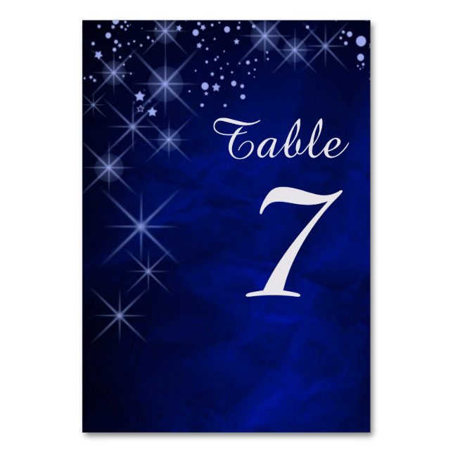 Tarjeta De Mesa Noche azul estrellada (Anverso)