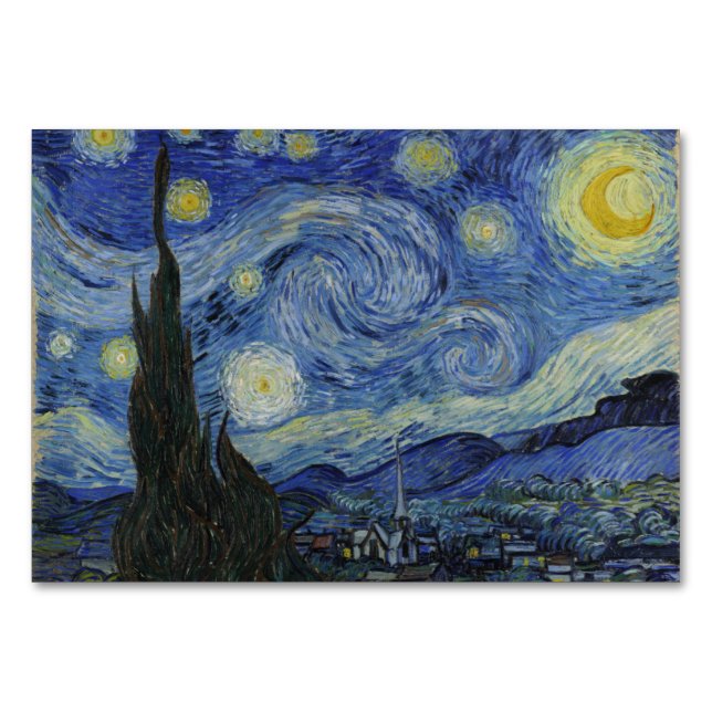 Tarjeta De Mesa Noche estrellada de Vincent Van Gogh (Anverso)