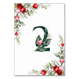 Tarjeta De Mesa Noel Tabla botánica 2 Boda Número de tabla