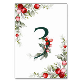 Tarjeta De Mesa Noel Tabla botánica 3 Boda Número de tabla