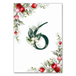 Tarjeta De Mesa Noel Tabla botánica 6 Boda Número de tabla
