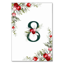 Tarjeta De Mesa Noel Tabla botánica 8 Boda Número de tabla