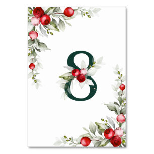 Tarjeta De Mesa Noel Tabla botánica 8 Boda Número de tabla
