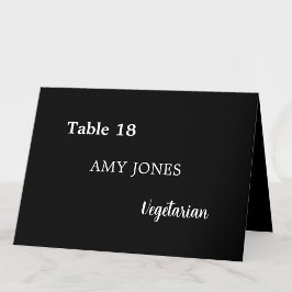Tarjeta De Mesa Nombre de invitado Comida Elección Elegante Tarjet