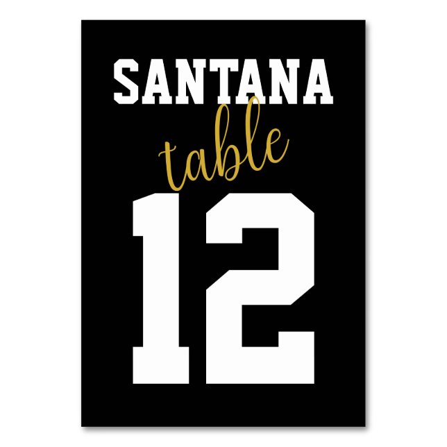 Tarjeta De Mesa Nombre de tabla de casamiento personalizado de la  (Anverso)