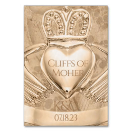 Tarjeta De Mesa Nombre del lugar del Boda del anillo de claddagh