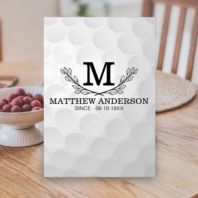 Tarjeta De Mesa Nombre del patrón de bola de golf personalizado Mo (Subido por el creador)