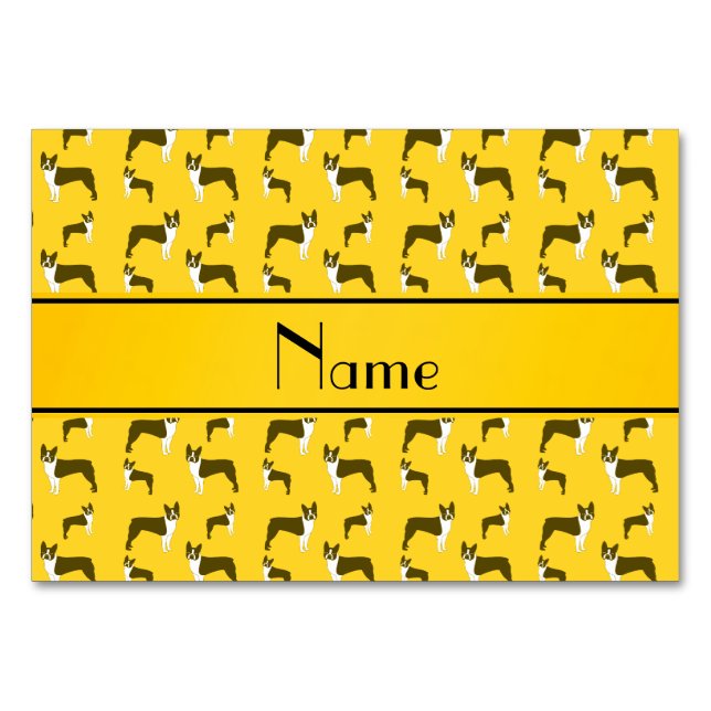 Tarjeta De Mesa Nombre personalizado: "terror de pistón amarillo" (Anverso)