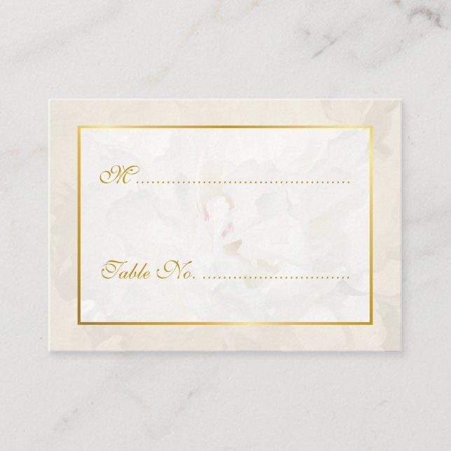 Tarjeta De Mesa Nombre y número de la tabla boda dorado (Anverso)