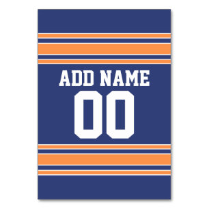 Tarjeta De Mesa Nombre y número personalizados de Team Jersey Stri