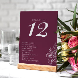 Tarjeta De Mesa Nombres de Boda Clásicos Modernos Minimalistas Bor