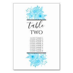 Tarjeta De Mesa Nombres de invitados a la boda de flores de acuare