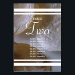 Tarjeta De Mesa Nombres de invitados Bodas de Beach Clams<br><div class="desc">Este diseño de playa cuenta con almejas de conchas. Diseño boda de temática playera con fondo de almejas y texto blanco. Las líneas blancas que crean cintas se colocan encima y debajo del texto. Este es el destino de playa perfecto para el diseño de bodas ideal para todas las temporadas....</div>