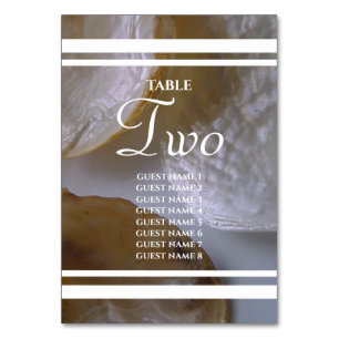 Tarjeta De Mesa Nombres de invitados Bodas de Beach Clams