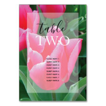 Nombres de Invitados de Boda de Tulipanes Rosados 