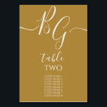 Tarjeta De Mesa Nombres de invitados de Bodas de Golden Initials s<br><div class="desc">Este diseño presenta una disposición elegante y sencilla de las iniciales personalizadas de la novia y el novio. Este diseño blanco y dorado es sencillo pero elegante en todos los sentidos. La combinación de colores crea un estilo sofisticado, moderno y de moda. Elegante diseño de números de mesa de boda...</div>