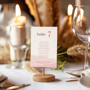 Tarjeta De Mesa Nombres de invitados de Bodas de guiones negrita d