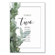 Nombres de invitados de eucalipto de plata