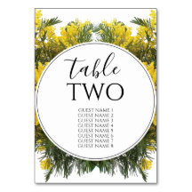 Nombres de invitados de Rustic Wattle Acacia Boda