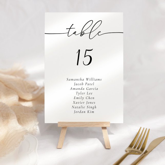 Tarjeta De Mesa Nombres de invitados de tabla de caligrafía elegan (Subido por el creador)