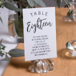 Tarjeta De Mesa Nombres de invitados de tabla de caligrafía encant<br><div class="desc">Bonitas tarjetas de mesa en blanco y negro con un guión de caligrafía negra. ¡Añade los nombres de los invitados bodas!</div>