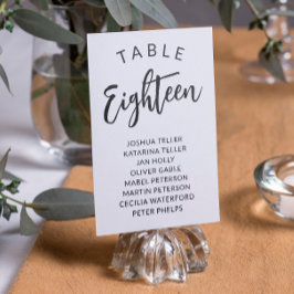 Tarjeta De Mesa Nombres de invitados de tabla de caligrafía encant