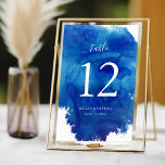 Tarjeta De Mesa Nombres de invitados de tabla de marea de zafiro<br><div class="desc">Tarjetas de número de tabla boda impresas por personalizado con fondo de color azul abstracto para coordinar con nuestra colección de marea zafiro. Personalice cada número que necesite y añada cada uno a su carrito individualmente para garantizar una impresión precisa. Utilice las herramientas de diseño para editar los tipos de...</div>