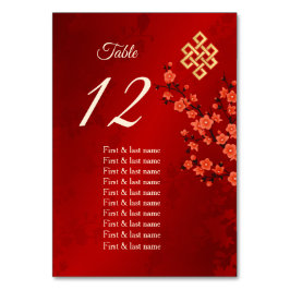 Tarjeta De Mesa Nombres de invitados del Boda Cherry Blossom