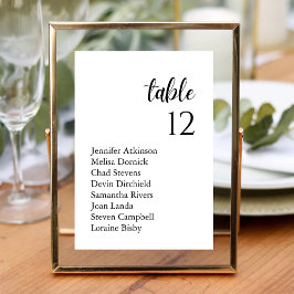 Tarjeta De Mesa Nombres personalizados de invitados de boda en ser