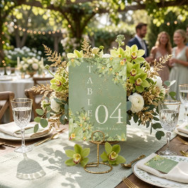 Tarjeta De Mesa Nombres personalizados elegantes para boda botánic