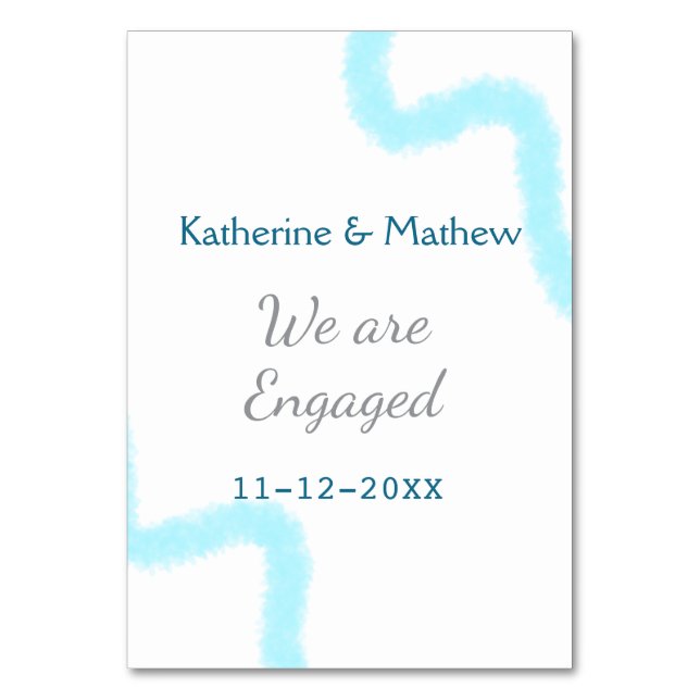 Tarjeta De Mesa Nos comprometemos espiral elegante acuarela gris a (Anverso)