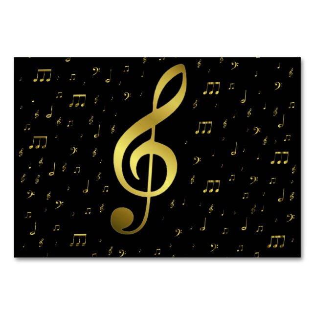 Tarjeta De Mesa notas doradas (Reverso)