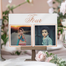 Tarjeta De Mesa Novia Groom Age Elegant Rosa Gold Table Number