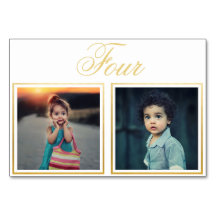 Novia Groom Age Elegate Classy Gold Table Number