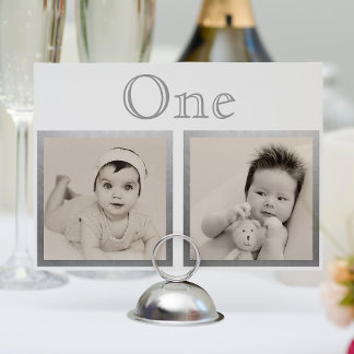 Tarjeta De Mesa Novia Groom Personalizado Age Silver Table Number