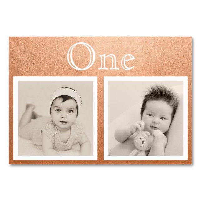 Tarjeta De Mesa Novia Groom Personalizado Edad Rosa Número de tabl (Anverso)