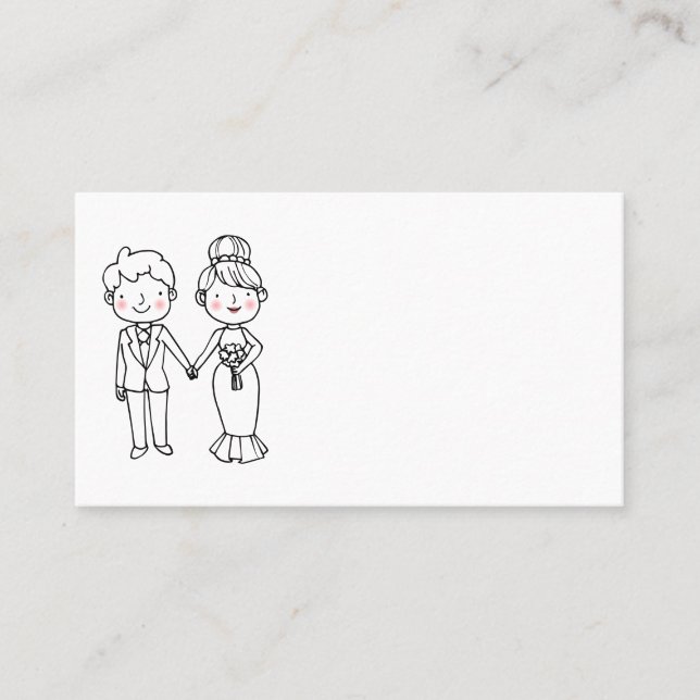 Tarjeta De Mesa Novia Groom Personalizado Partido de la Boda Blanc (Anverso)