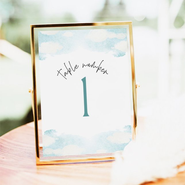 Tarjeta De Mesa Nube 9 Ducha nupcial azul y blanca 1 (Subido por el creador)
