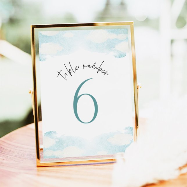 Tarjeta De Mesa Nube 9 Ducha nupcial azul y blanca 6 (Subido por el creador)