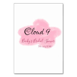 Tarjeta De Mesa Nubes nueve rosa pastel despedida de soltera nombr