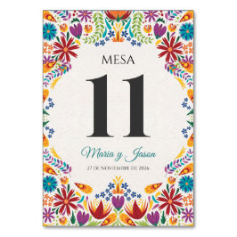 Tarjeta De Mesa Nuestra Boda Flowers Botanical Spanish Wedding