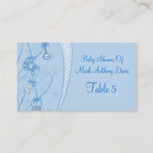 Tarjeta De Mesa Nuestra Nueva Adición En Hues Azules