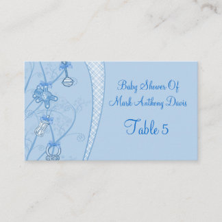 Tarjeta De Mesa Nuestra Nueva Adición En Hues Azules
