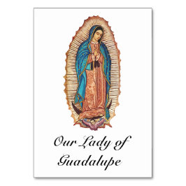 Tarjeta De Mesa Nuestra Señora de Guadalupe Tilma Milagrosa Arte F