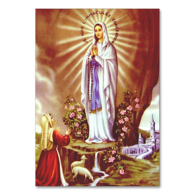Tarjeta De Mesa Nuestra Señora de Lourdes (Anverso)
